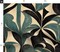 Art Deco Leaves Botanical Geometric 1920S Arches Abstract Weathered Faux Distressing Vintage Antique Retro Black And Green Custom Printed Fabric by Spoonflower Various Fabrics by the Yard or Fat Quarter